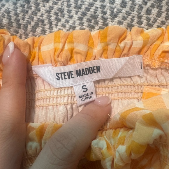 Steve Madden Yellow Gingham Tiered Sundress - Picture 3 of 3